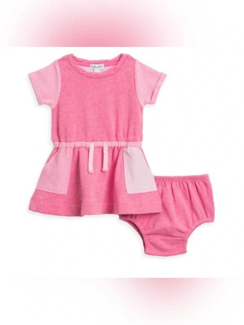 Splendid Baby Girls' Pink Dress & Bloomers Set Size 6-12M